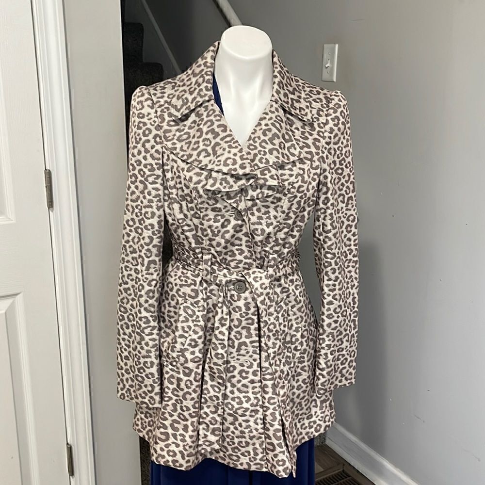 ATMOSPHERE  ANIMAL PRINT TRENCH COAT🧥SIZE S